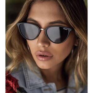 Quay Australia Rumours Cat-Eye Black Sunglasses